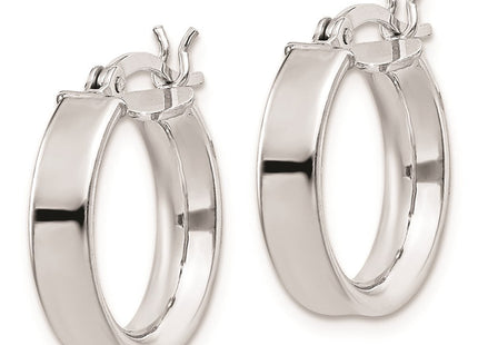Sterling Silver Rhodium Plated Hoop Earrings