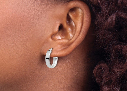 Sterling Silver Rhodium Plated Hoop Earrings