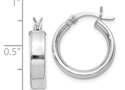 Sterling Silver Rhodium Plated Hoop Earrings