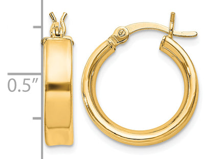 Sterling Silver Flash Gold-plated Hoop Earrings, 16 x 4mm