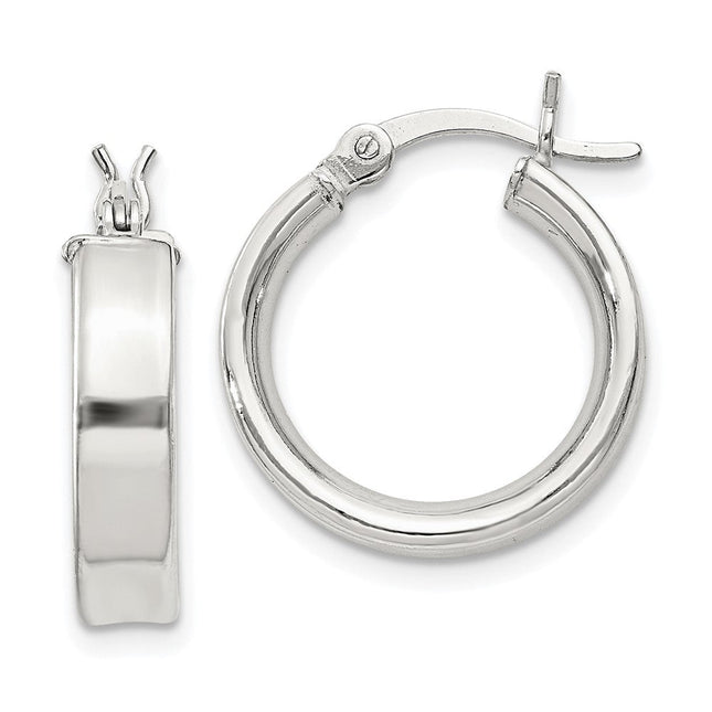 Sterling Silver Hoop Earrings, 16 x 4mm