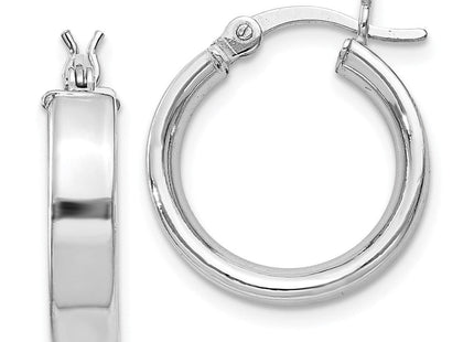 Sterling Silver Rhodium Plated Hoop Earrings