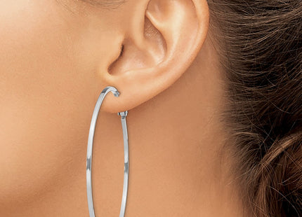 Sterling silver hoop earrings, another view