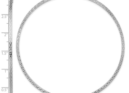 Sterling Silver Rhodium-plated Diamond-cut Square Tube Hoop Earrings (Style QE8121)