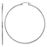 Sterling Silver Rhodium-plated Diamond-cut Square Tube Hoop Earrings