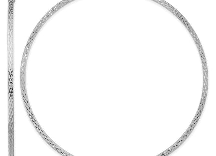 Sterling Silver Rhodium-plated Diamond-cut Square Tube Hoop Earrings (Style QE8121)