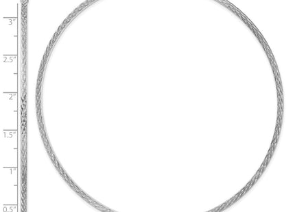 Sterling Silver Rhodium-plated Diamond-cut Square Tube Hoop Earrings (Style QE8122)