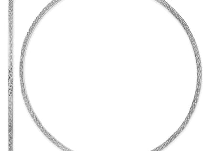 Sterling Silver Rhodium-plated Diamond-cut Square Tube Hoop Earrings (Style QE8122)