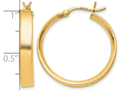 Sterling silver hoop earrings, alternate view