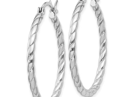 Sterling silver hoop earrings, alternate view
