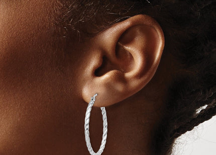 Sterling silver hoop earrings, another view