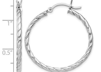 Sterling silver hoop earrings, further view