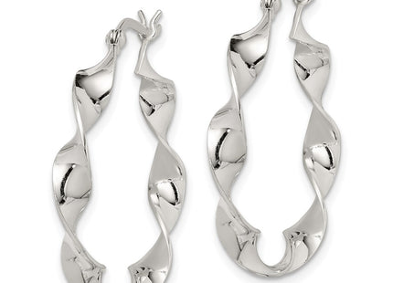 Sterling silver hoop earrings, alternate view