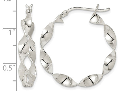 Sterling silver hoop earrings, further view