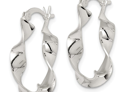 Sterling silver hoop earrings, alternate view