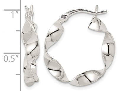 Sterling silver hoop earrings, further view