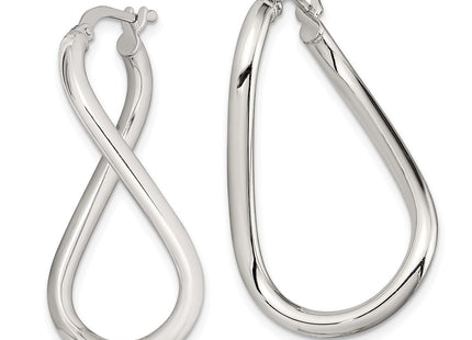 Sterling silver oval hoop earrings, alternate view