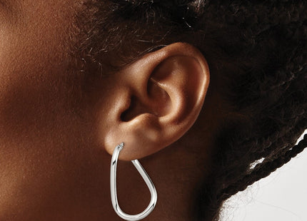 Sterling silver oval hoop earrings, another view