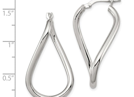 Sterling silver oval hoop earrings, further view