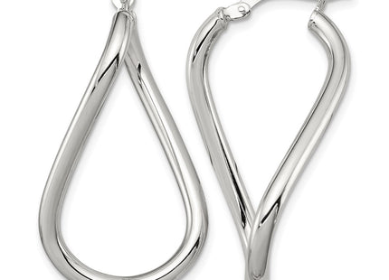 Sterling silver oval hoop earrings