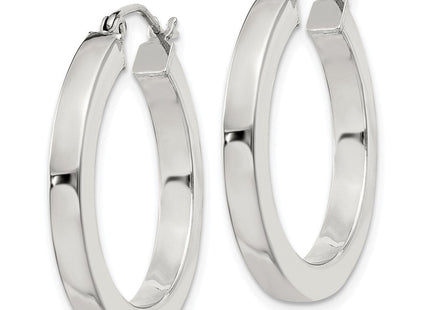 Sterling Silver Square Tube Hoop Earrings (Style QE824SP)