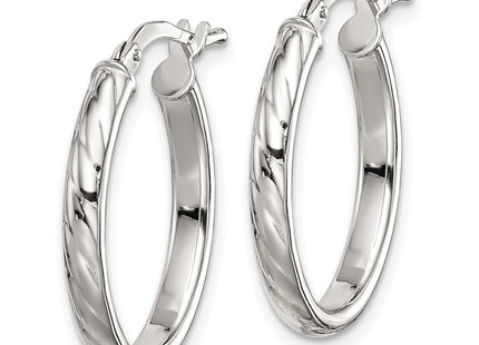Sterling silver oval hoop earrings, alternate view