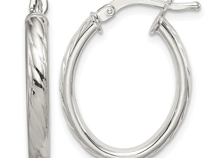 Sterling silver oval hoop earrings