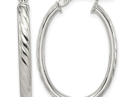 Sterling silver oval hoop earrings