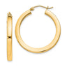 Sterling Silver Flash Gold-plated Square Tube Hoop Earrings
