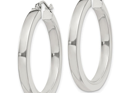 Sterling silver hoop earrings, alternate view