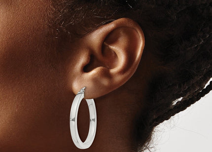 Sterling silver hoop earrings, another view