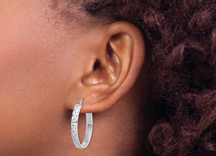 Sterling silver oval hoop earrings, another view
