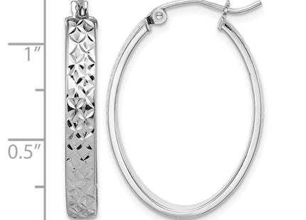 Sterling silver oval hoop earrings, further view