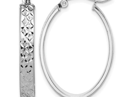 Sterling silver oval hoop earrings