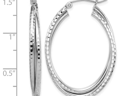 Sterling silver oval hoop earrings, another view