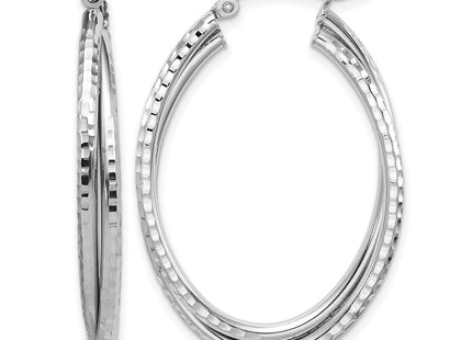 Sterling silver oval hoop earrings