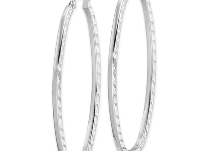 Sterling silver oval hoop earrings, alternate view
