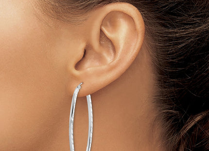 Sterling silver oval hoop earrings, another view