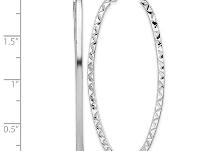 Sterling silver oval hoop earrings, further view