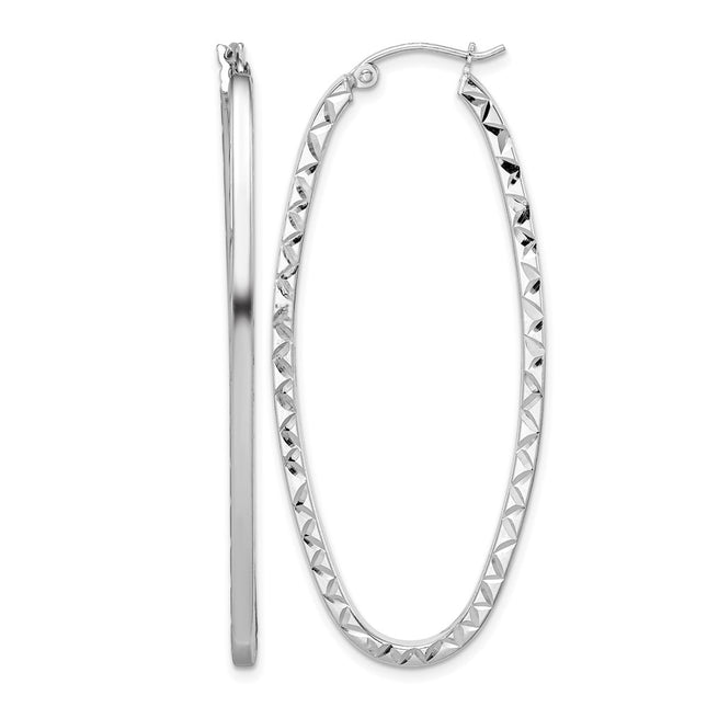 Sterling silver oval hoop earrings