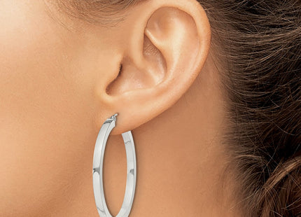 Sterling silver hoop earrings, another view