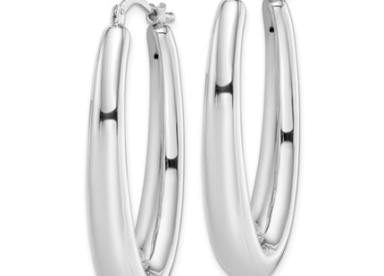 Sterling silver oval hoop earrings, alternate view