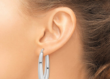 Sterling silver oval hoop earrings, another view