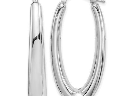 Sterling silver oval hoop earrings