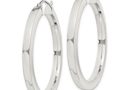 Sterling silver hoop earrings, alternate view