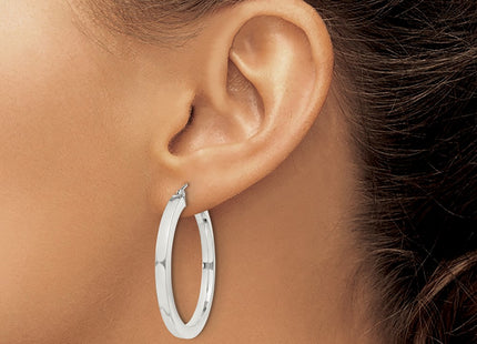 Sterling silver hoop earrings, another view