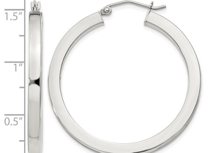 Sterling silver hoop earrings, further view