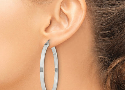 Sterling silver hoop earrings, another view