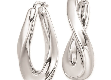 Sterling silver oval hoop earrings, alternate view