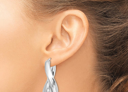 Sterling silver oval hoop earrings, another view